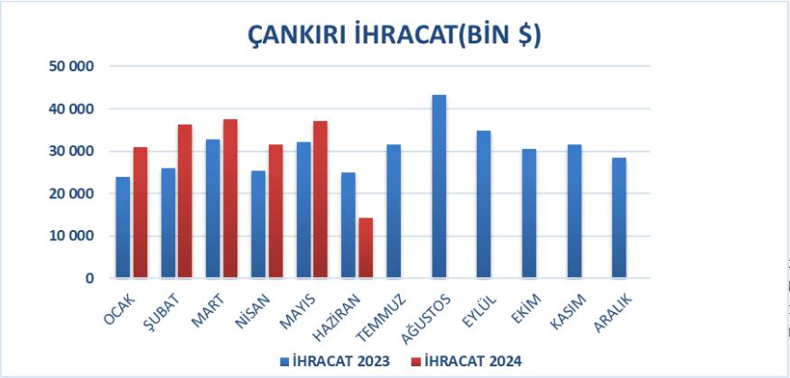 Çankırı 2023 2024 Haziran İhracat