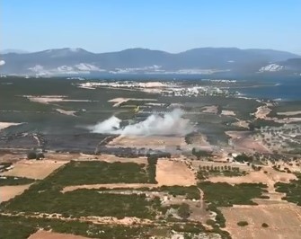 Didim’de Makilik Alanda Yangın Müdahale Sürüyor