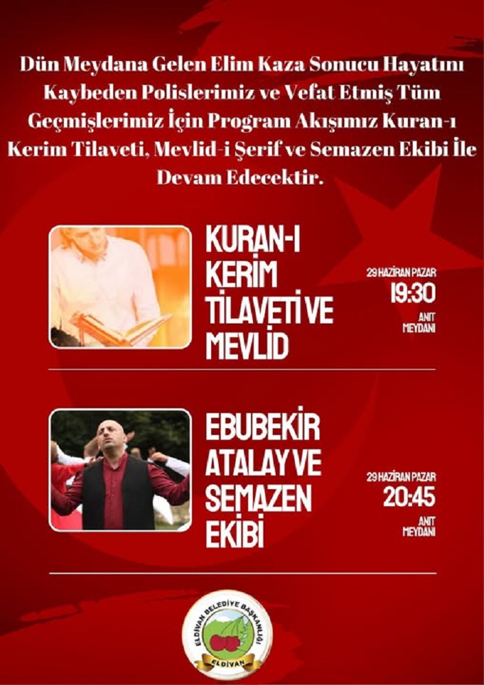 Eldivan’da Hüzünlü Anma Kur’an Tilaveti Ve Semazen Gösterisi