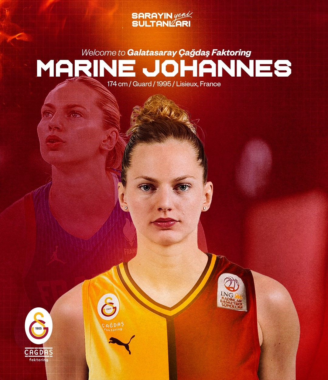 Galatasaray Kadın Basketbol Takımı, Marine Johannes’i Kadrosuna Kattı