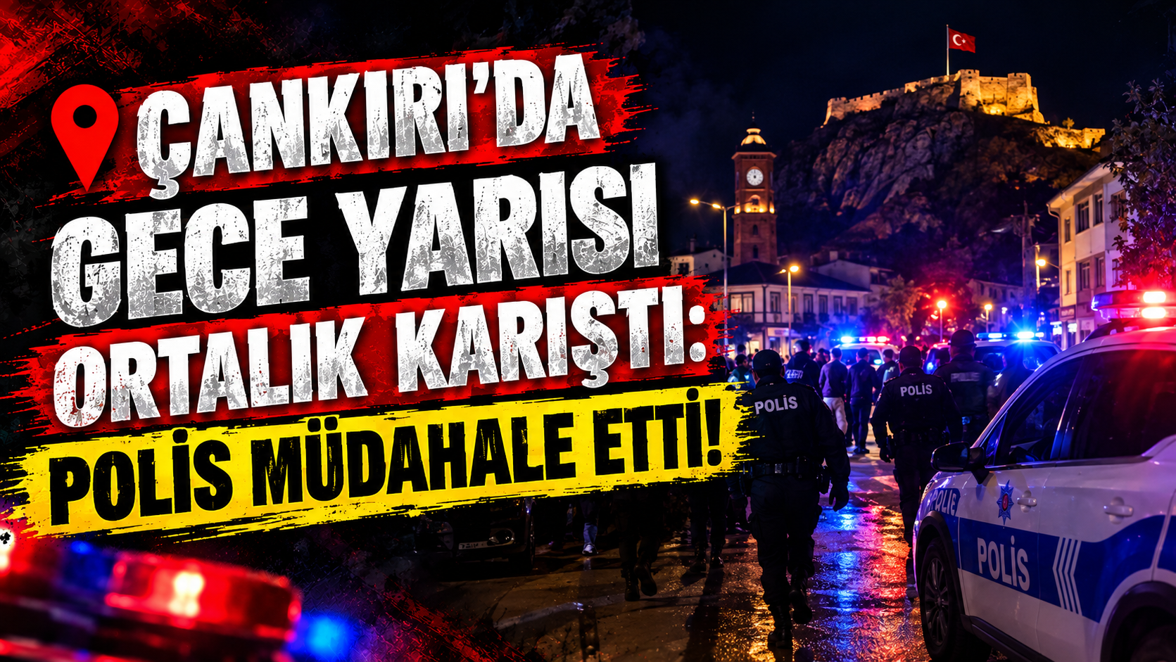 Çankırı'da Gece Yarısı Ortalığı Karıştırdı Polis Müdahale Etti1-1