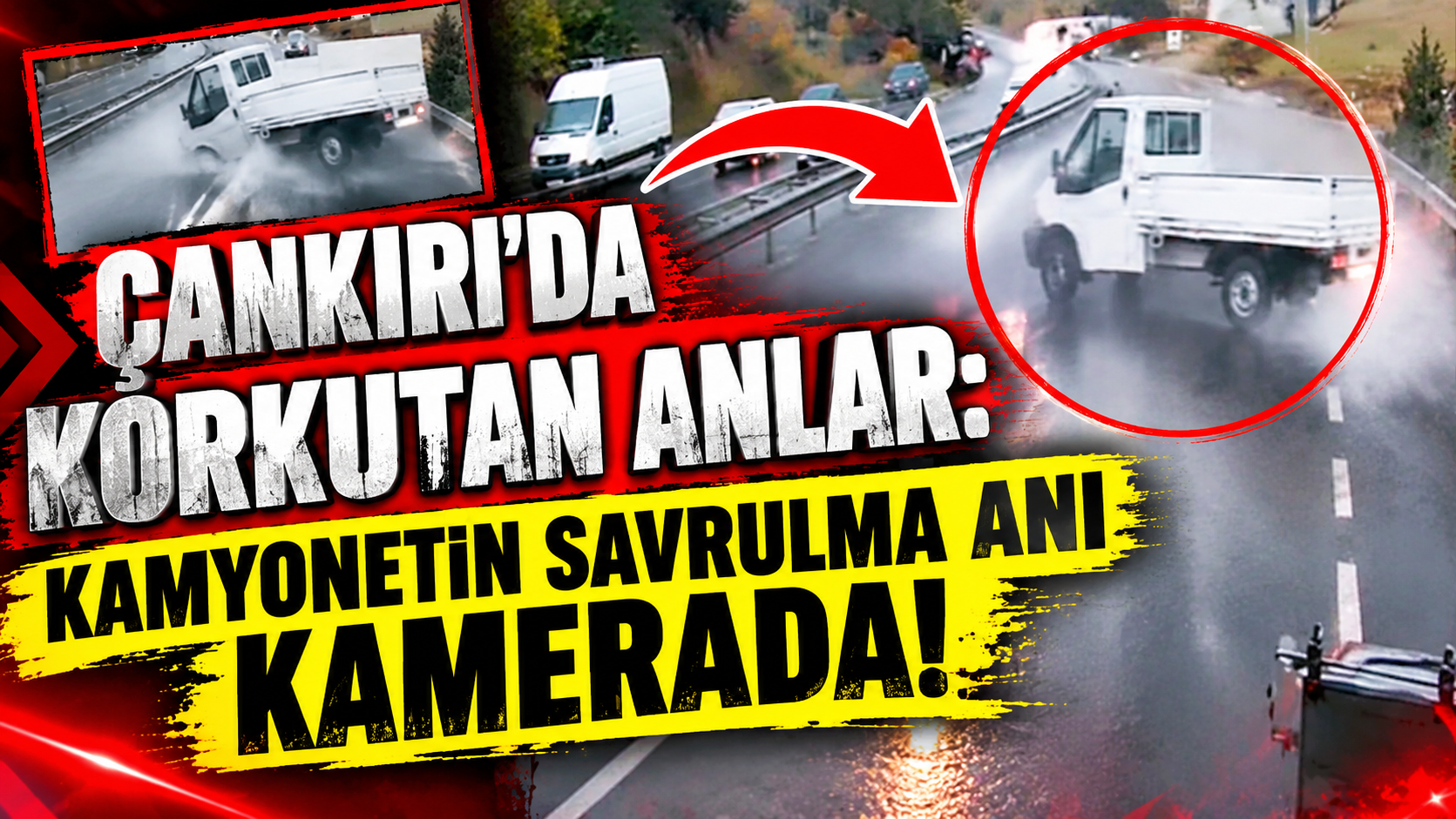 Çankırı’da Korkutan Kaza Kamyonet Savruldu1