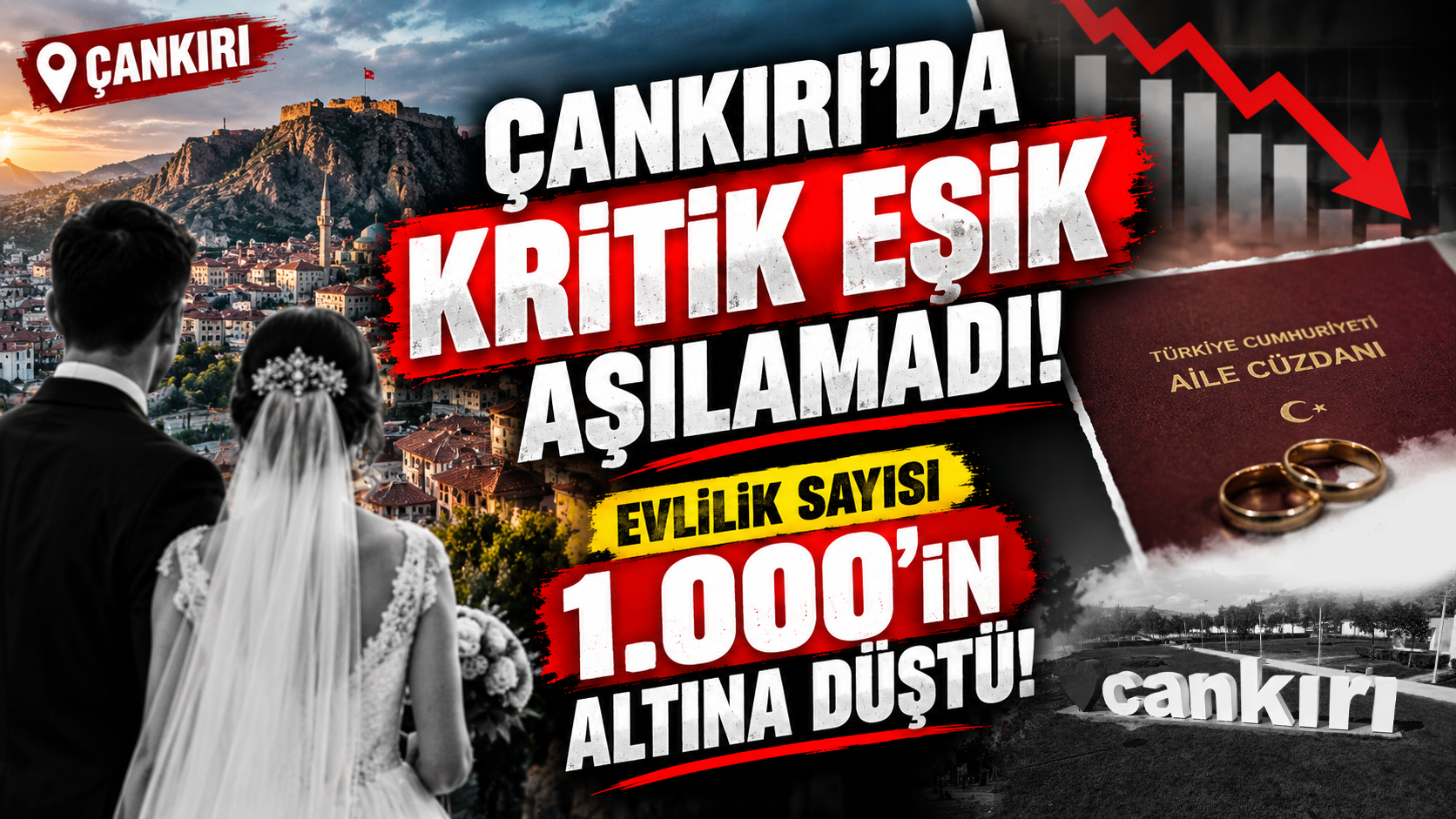 Çankırı’da Kritik Eşik Aşılamadı! Evlilik Sayısı 1.000’In Altına Düştü!1