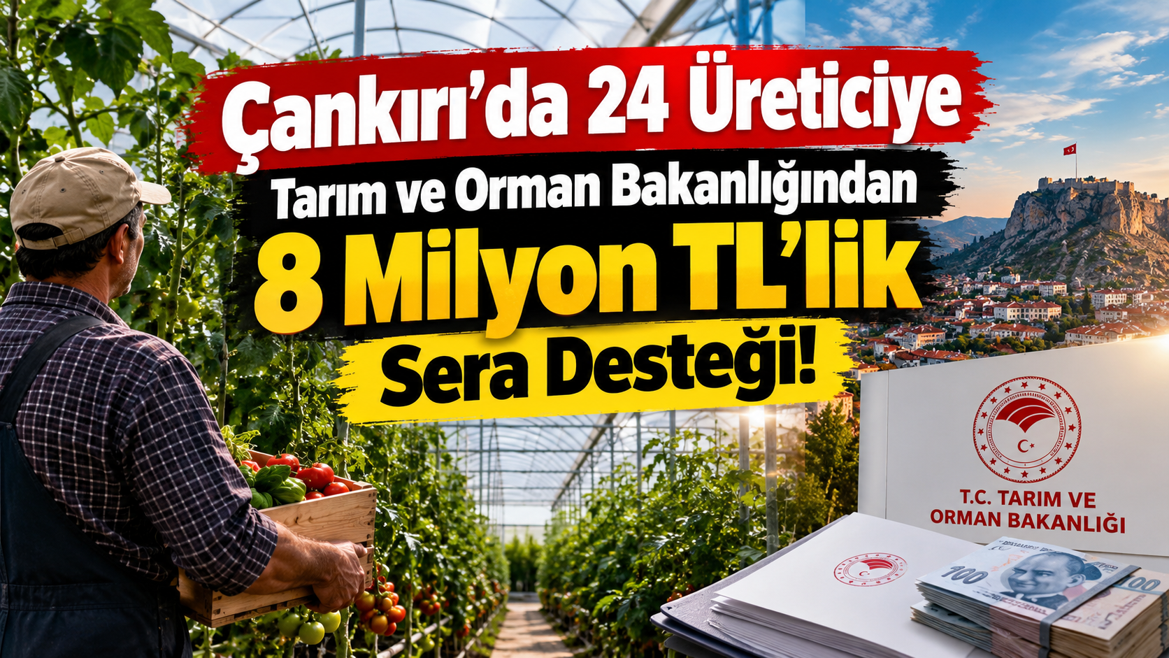 Çankırı’da 24 Üreticiye Tarım Ve Orman Bakanlığından 8 Milyon Tl’lik Sera Desteği!
