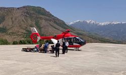 Kalp krizi geçiren hastaya ambulans helikopter yetişti