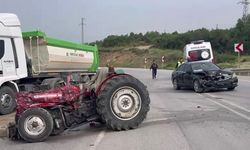İznik’te Traktör ve Otomobil Çarpışması