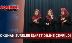 Okunan sureler işaret diline çevrildi