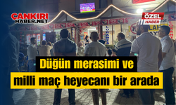 Düğün merasimi ve milli maç heyecanı bir arada