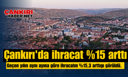 Çankırı'da ihracat %15 arttı