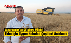 Atkaracalar'da Çiftçilere Müjde! Ekim İçin Uygun Hububat Çeşitleri Açıklandı