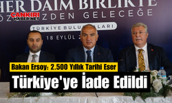 Bakan Ersoy: 2.500 Yıllık Tarihi Eser Türkiye'ye İade Edildi