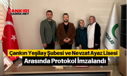 Çankırı Yeşilay Şubesi ve Nevzat Ayaz Lisesi Arasında Protokol İmzalandı