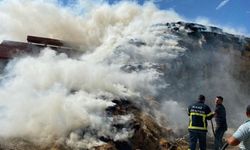 Ilgaz'da yıldırım düşmesi sonucu yüzlerce saman balya yandı