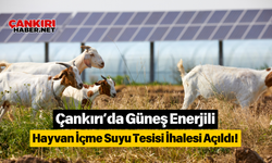 Çankırı’da Güneş Enerjili Hayvan İçme Suyu Tesisi İhalesi Açıldı!