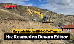 Kurşunlu Madenli Köyü Yol Yapımı Hız Kesmeden Devam Ediyor