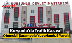 Kurşunlu’da Trafik Kazası! Otomobil Şarampole Yuvarlandı, 5 Yaralı