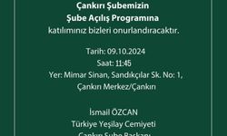 Türkiye Yeşilay Cemiyeti Çankırı Şubesi açılıyor!