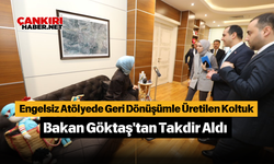 Engelsiz Atölyede Geri Dönüşümle Üretilen Koltuk Bakan Göktaş'tan Takdir Aldı