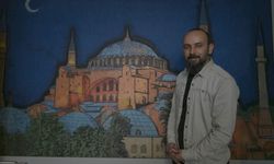 Filografi Sanatçısı Mustafa Baştan, Ayasofya tablosunu 120 bin çiviyle işledi