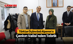 Türkiye Üçüncüsü Alperen’e Çankırı Valisi’nden Tebrik