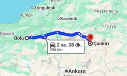 Bolu-Çankırı arası kaç kilometre?