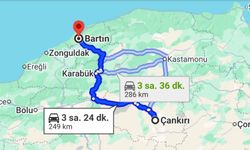 Çankırı-Bartın arası kaç kilometre?