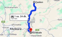 Çankırı-Kırıkkale arası kaç kilometre?