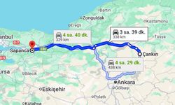 Çankırı-Sapanca arası kaç kilometre?