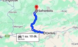 Çerkeş-Safranbolu arası kaç kilometre?