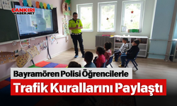 Bayramören Polisi Öğrencilerle Trafik Kurallarını Paylaştı