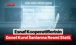 Esnaf Kooperatiflerinin Genel Kurul İlanlarına Resmî Statü