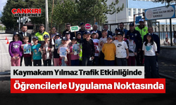 Kaymakam Yılmaz Trafik Etkinliğinde Öğrencilerle Uygulama Noktasında