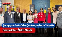 Şampiyon Boksörler Çankırı’ya Gurur Yaşattı, Dernekten Ödül Geldi