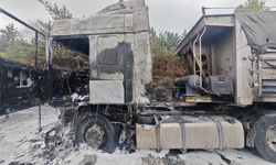 Seyir Halindeyken Teker Patladı, Tır Küle Döndü!