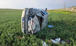 Direksiyon Hakimiyetini Kaybetti, Araç Tarlaya Devrildi
