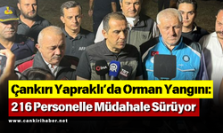 Çankırı Yapraklı’da Orman Yangını: 216 Personelle Müdahale Sürüyor