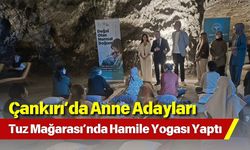 Çankırı’da Anne Adayları Tuz Mağarası’nda Hamile Yogası Yaptı