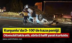 Kurşunlu’da D-100’de kaza paniği Otomobil takla attı, sürücü hafif yaralı kurtuldu