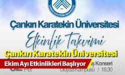Çankırı Karatekin Üniversitesi Ekim Ayı Etkinlikleri Başlıyor