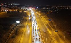 Kırıkkale’de Hafta Sonu Trafik Yoğunluğu Havadan Görüntülendi
