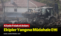 Köyde Felaket Anları: Ekipler Yangına Müdahale Etti