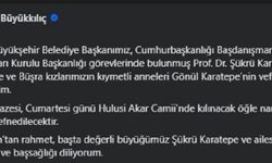 Prof. Dr. Şükrü Karatepe’nin Eşi Gönül Karatepe Vefat Etti