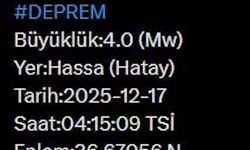 4.0 Büyüklüğünde Deprem Meydana Geldi!