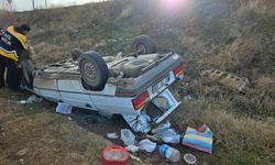 Direksiyon Hakimiyetini Kaybeden Sürücü Kaza Yaptı