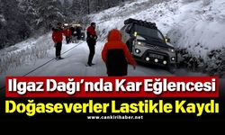 Ilgaz Dağı’nda Kar Eğlencesi: Doğaseverler Lastikle Kaydı
