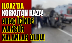 Ilgaz’da Korkutan Kaza! Araç İçinde Mahsur Kalanlar Oldu!