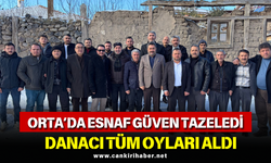 ORTA’DA ESNAF GÜVEN TAZELEDİ: DANACI TÜM OYLARI ALDI