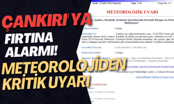 Çankırı' ya Fırtına Alarmı! Meteorolojiden Kritik Uyarı