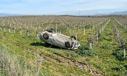 Korkutan kaza! Araç tarlaya uçtu, sürücü hastaneye kaldırıldı