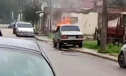 Park Halindeki Otomobil Alev Alev Yandı!